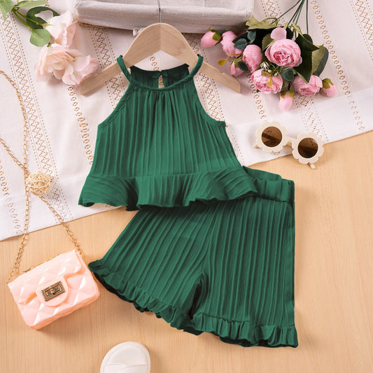 Sleeveless Ruffle Toddler Girls Set