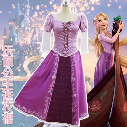 Tangled Rapunzel Long Hair Princess Cosplay Costume