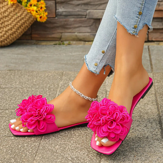 Flower Flat Casual Walking Slippers