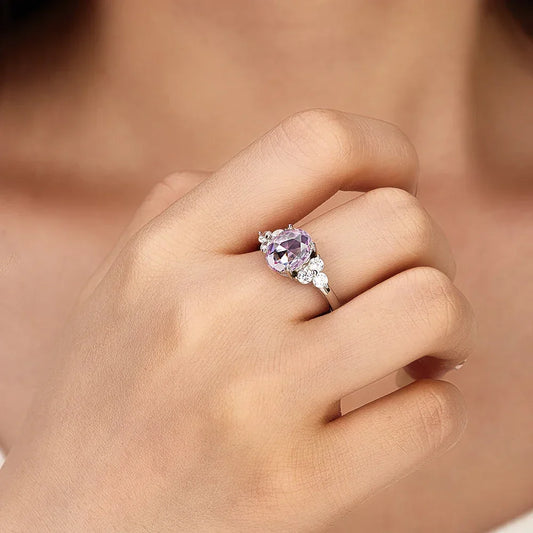 925 Silver Red Zircon Multicolored Stone Rings