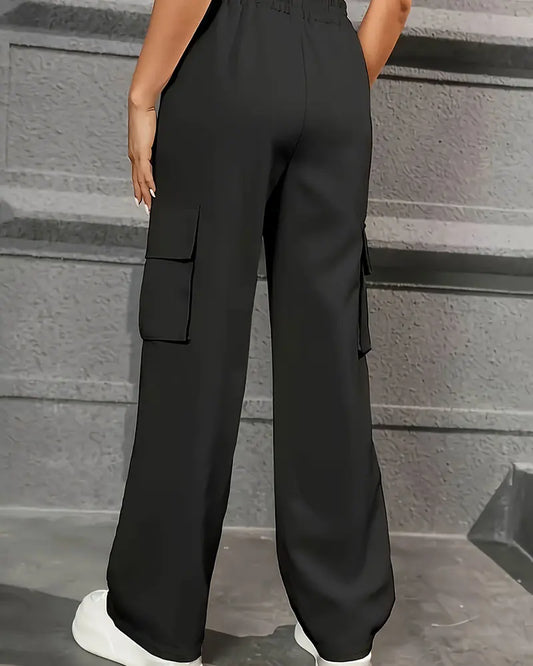 Workwear High Waist Wide Leg Pants