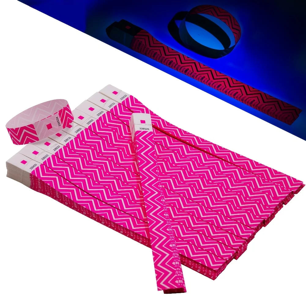 100/400pcs Fluorescent Numbered Wristbands