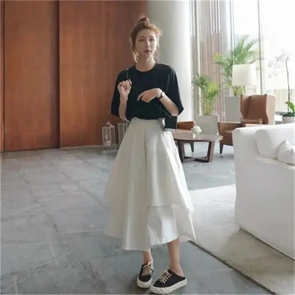 High Waist Korean Elegant Chic Skirts Pants