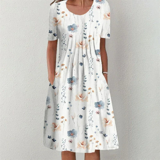 Elegant Short Sleeves Loose Dress