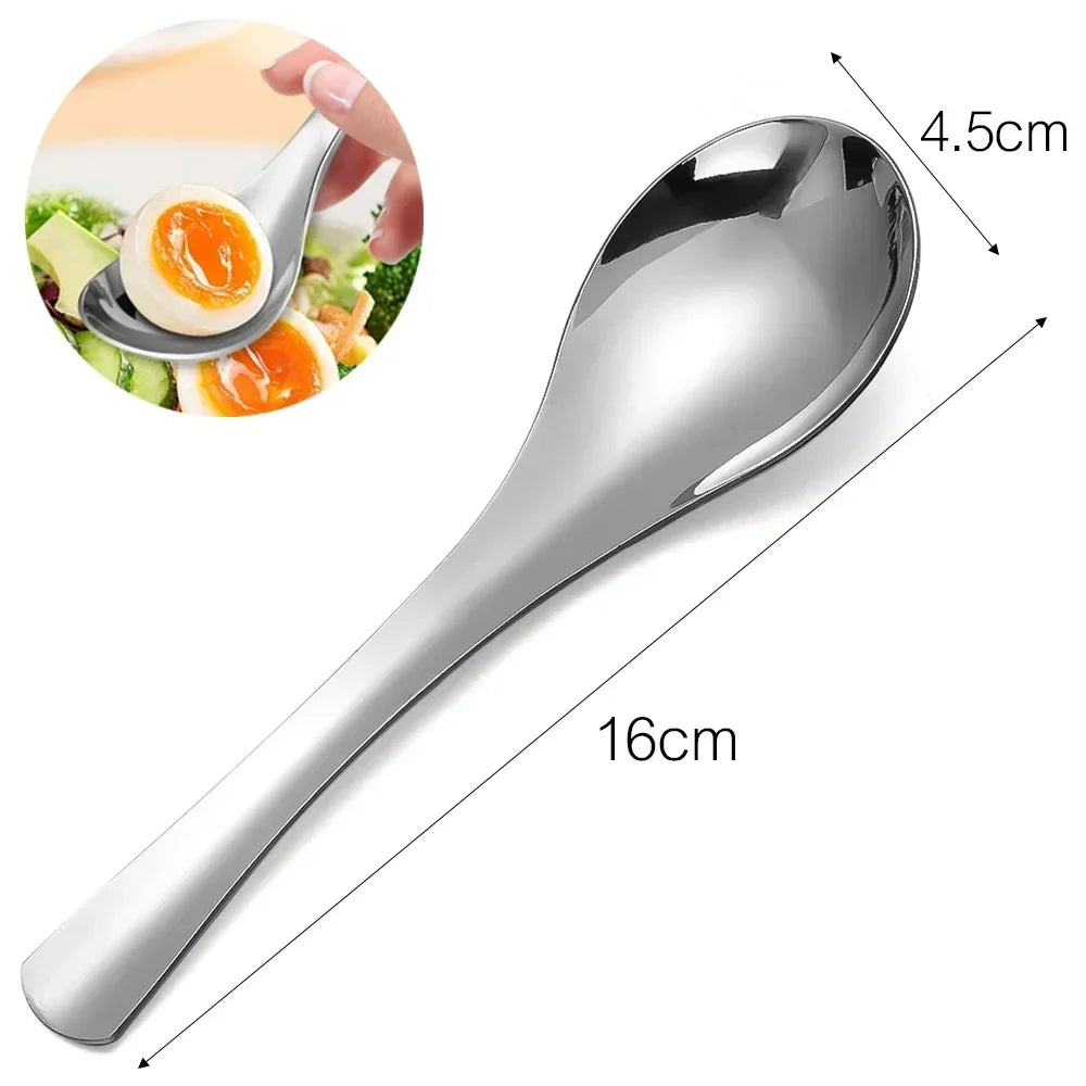 6/1Pcs Stainless Steel Spoon Thicken Soup Spoons