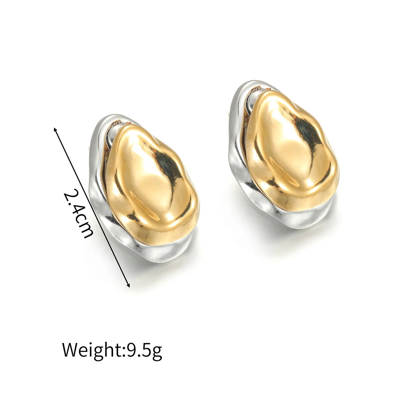 Stainless Steel Metal Splice Stud Earrings