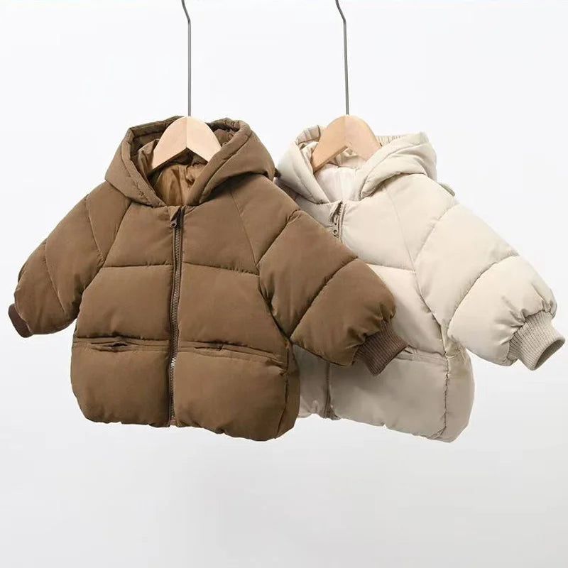 Boys Girls Thickened Down Coats Baby Winter Warm Hooded Jackets