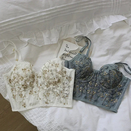 Three-dimensional embroidered sexy bra lingerie