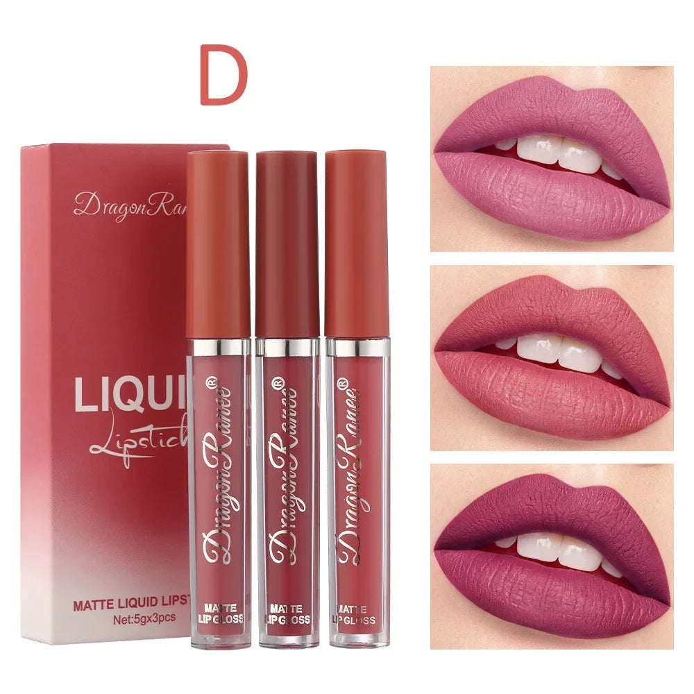 3 PCS Liquid Lipsticks Set Long Lasting Make Up