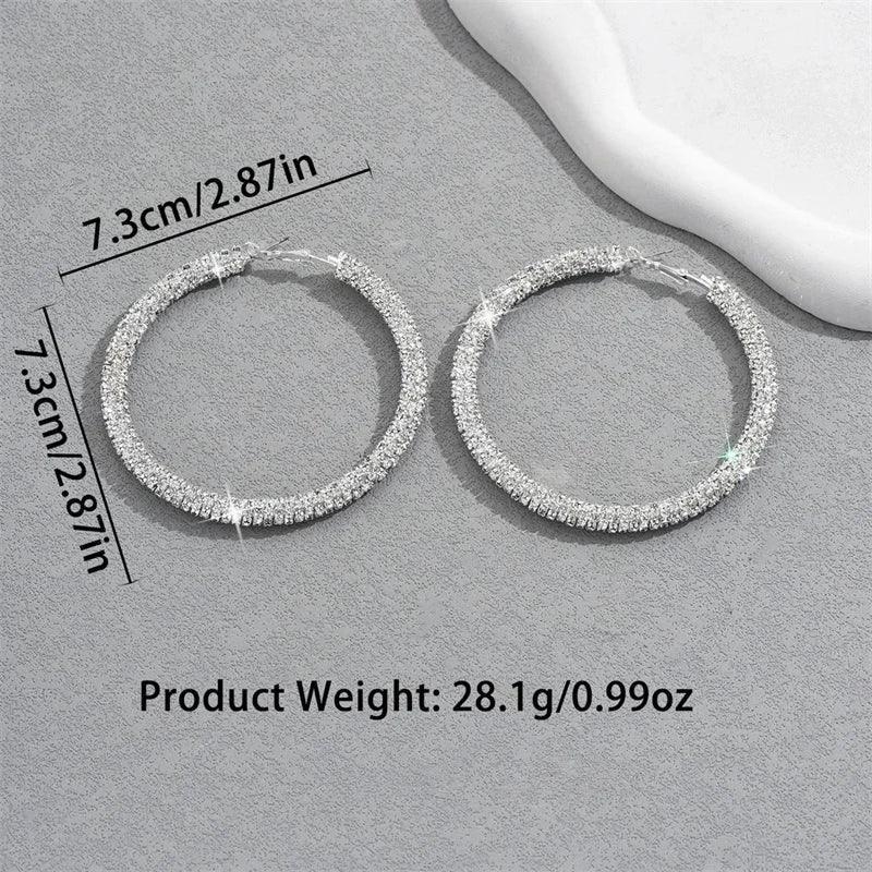 Big Full Crystal Circle Hoop Earrings