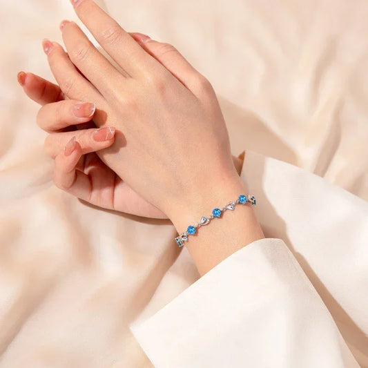 925 Sterling Silver Heart Bracelet Set