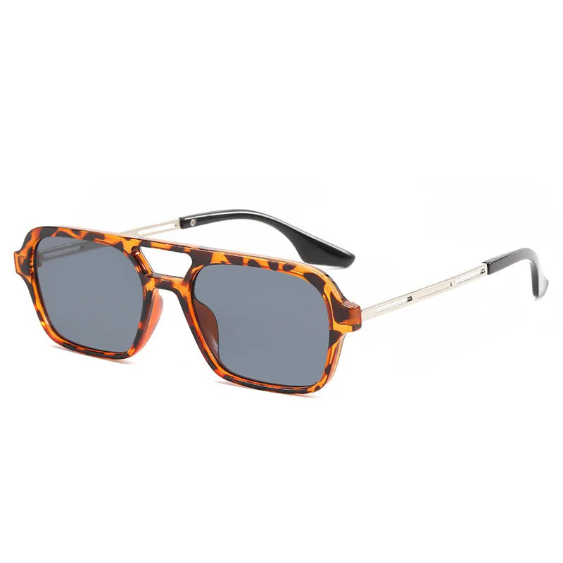 Square Small Frame Double Beam Sunglasses