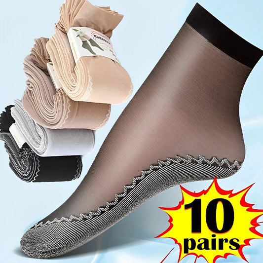 1/10Pairs Womens Anti-Slip Cotton Sock