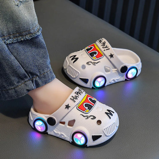 Car Shaped Wheels Will Light Up Soft Bottom Slippers