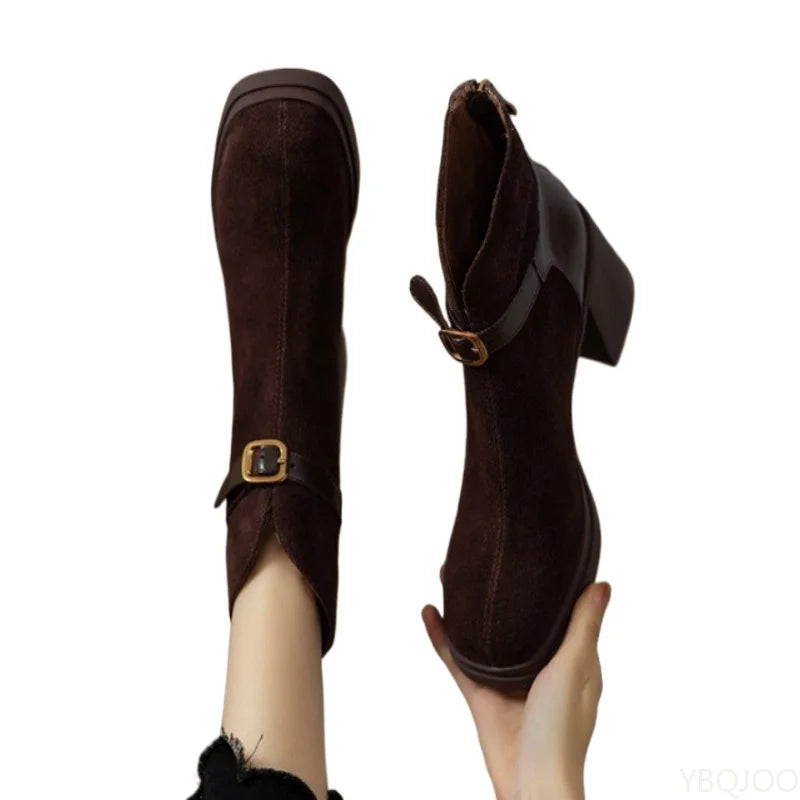 Versatile thick sole thick heel autumn winter elegant boots
