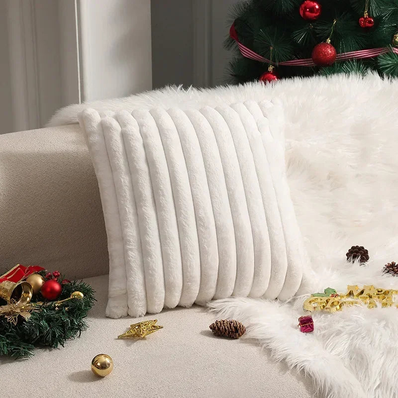 Faux Rabbit Fur Cushion Cover Plush Pillow Cover