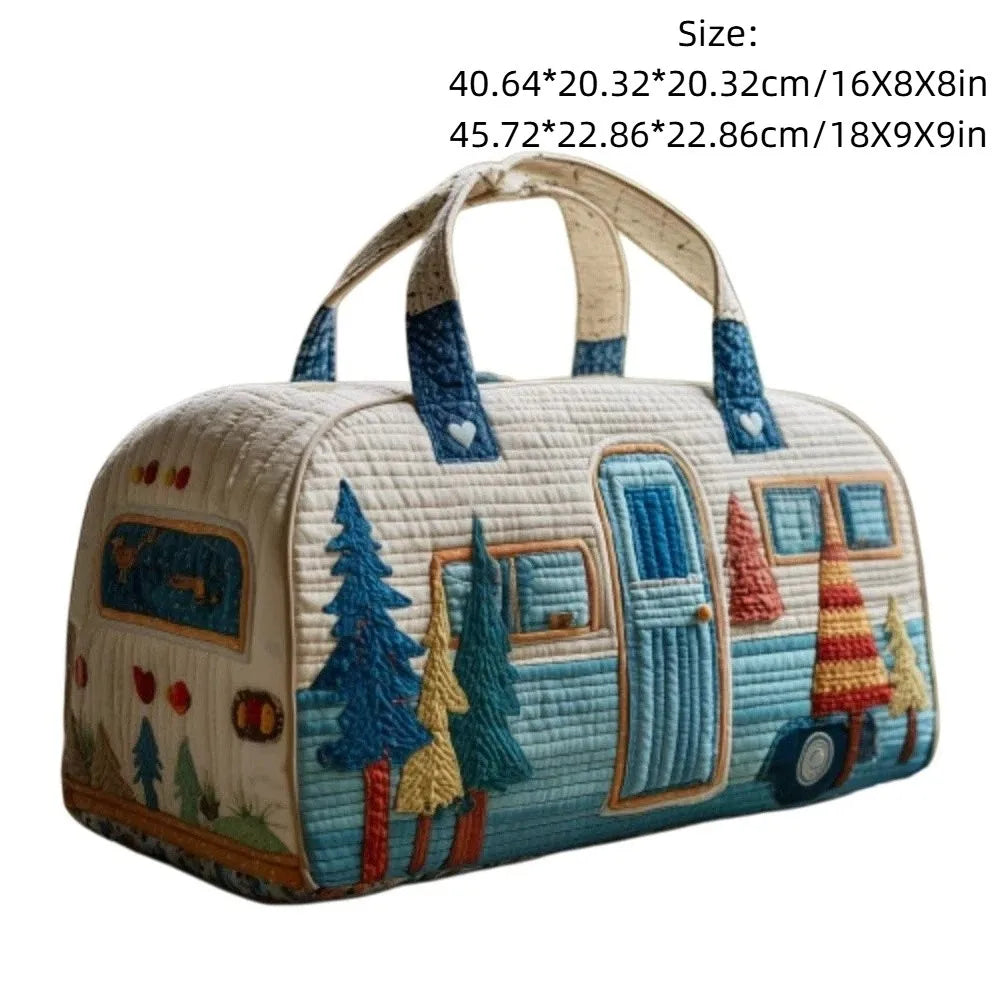 Adjustable Strap Quilted Duffle Large Capacity 3D Quilting Craft Travel Duffel Bag