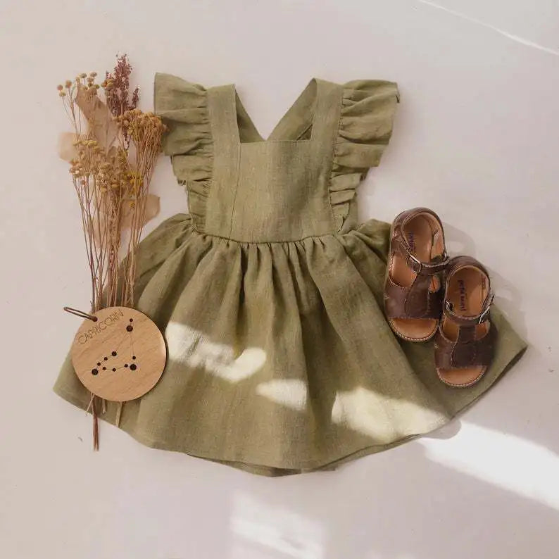 Summer Toddler Girl 100% Cotton Ruffles Baby Dress