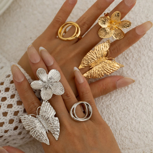 DANA Metal Butterfly Flowers Ring