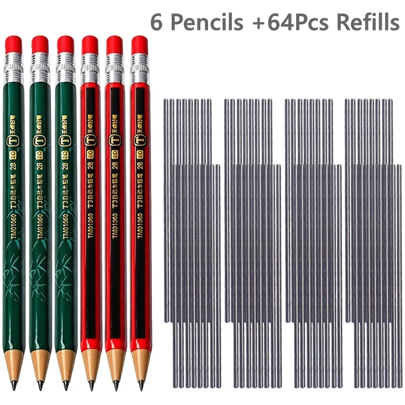 Mechanical Pencils Set 2B 2.0mm Automatic Student Drawing Pencil