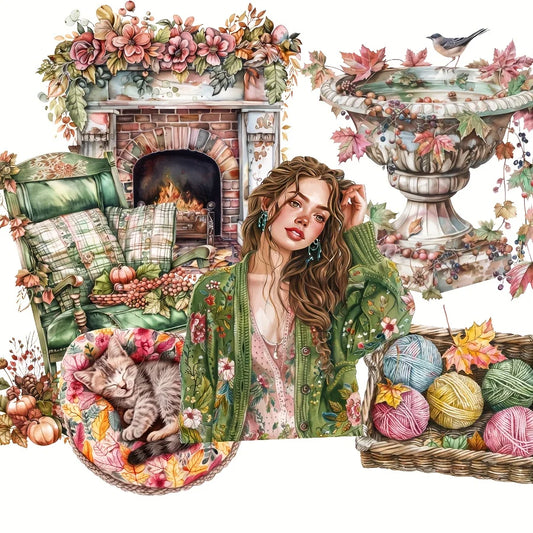 117pcs-144pcs Autumn Theme Stickers for Gift Wrapping Decor