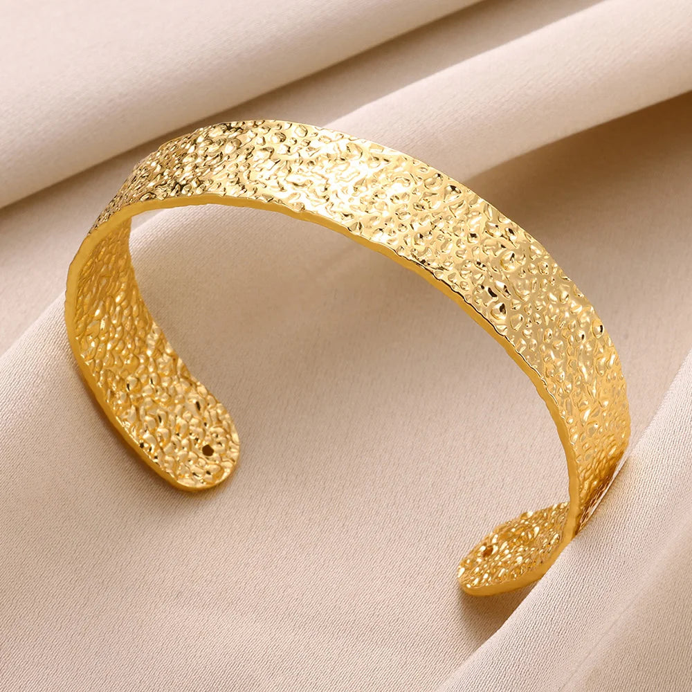 DANA Stainless Steel Gold Open Cuff Bracelet