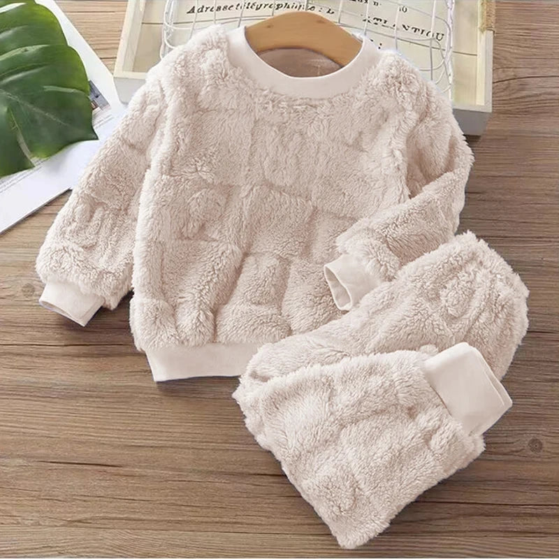 Autumn Winter Flange Long Sleeve Baby Kid Sleepwear