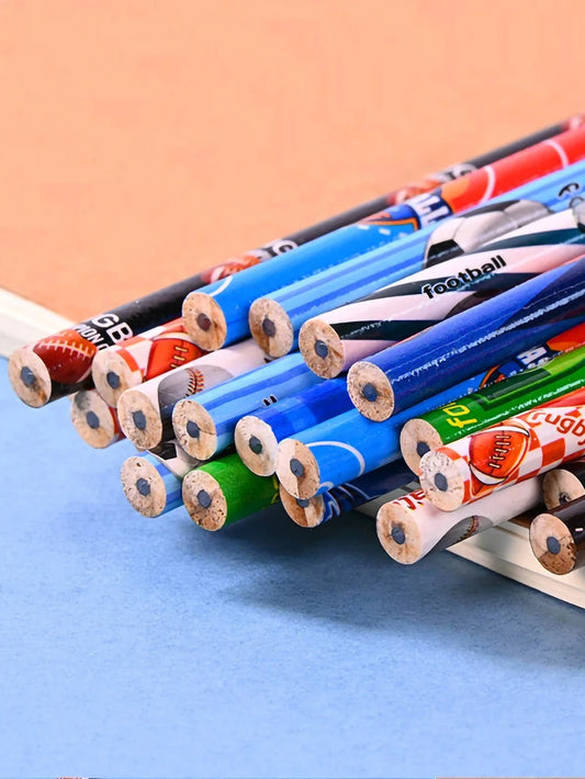 12pcs Sports Ball Themed Wooden Pencils