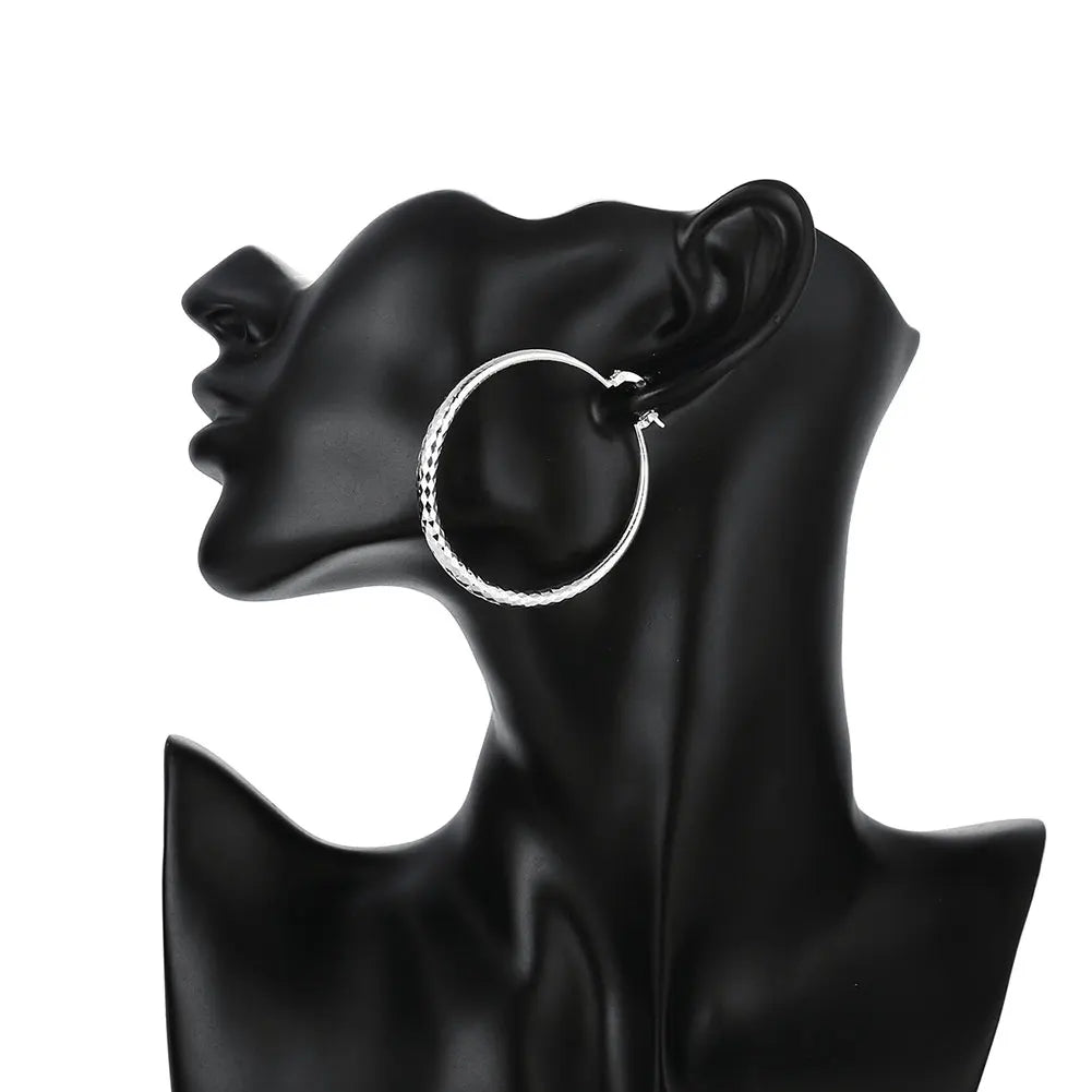 DANA 925 Sterling circle hoop Earrings