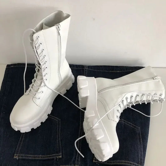 Mid Calf Chelsea Zipper Boots