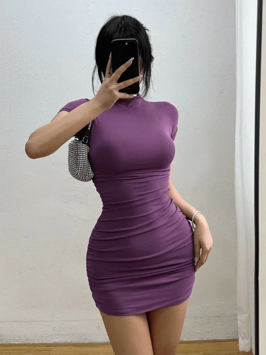 Sexy Tight Half High Waist Mini Dress