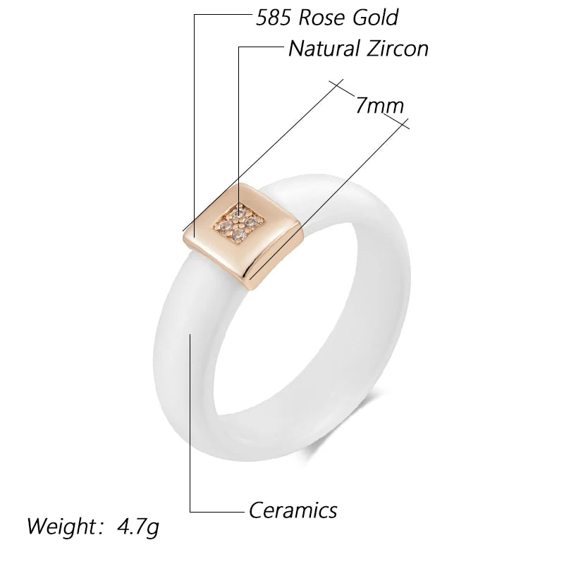 DANA Ceramic Golden Zircon Ring