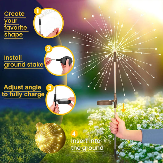 LED Garden Solar Lights Dandelion Outdoor Waterproof Courtyard Decor