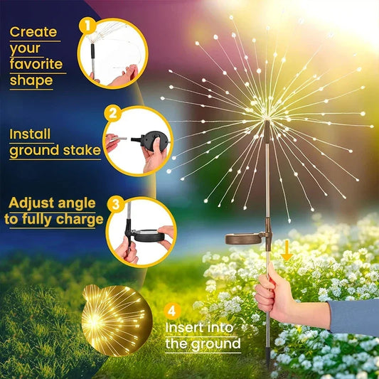 LED Garden Solar Lights Dandelion Outdoor Waterproof Courtyard Decor