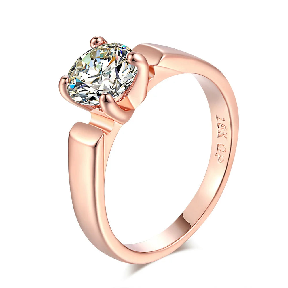 Double Fair 0.5 Carat Cubic Zircon Rose Gold Ring
