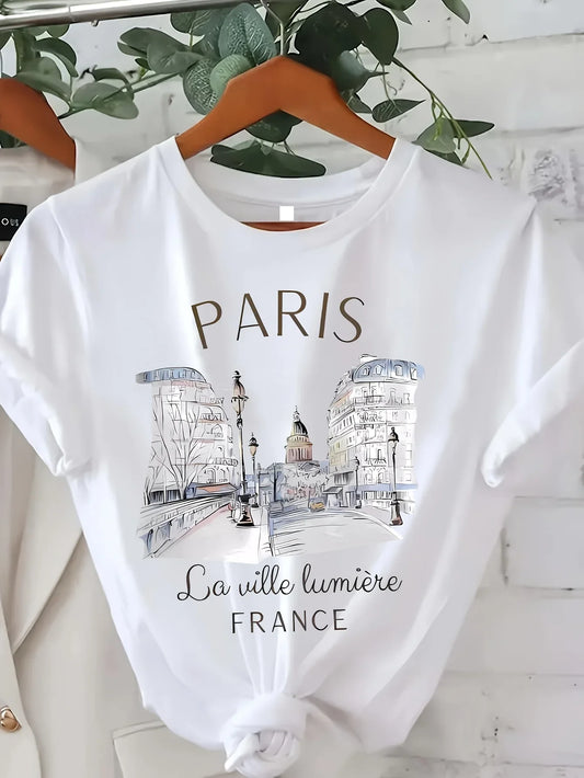 90s Paris Print Short Sleeve Shirt