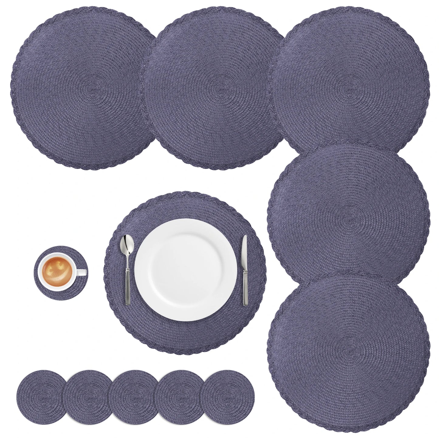 Round Braided Placemats Set