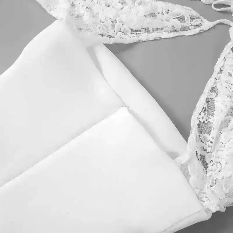 Vestido corto sexy sin espalda con cintura ajustable