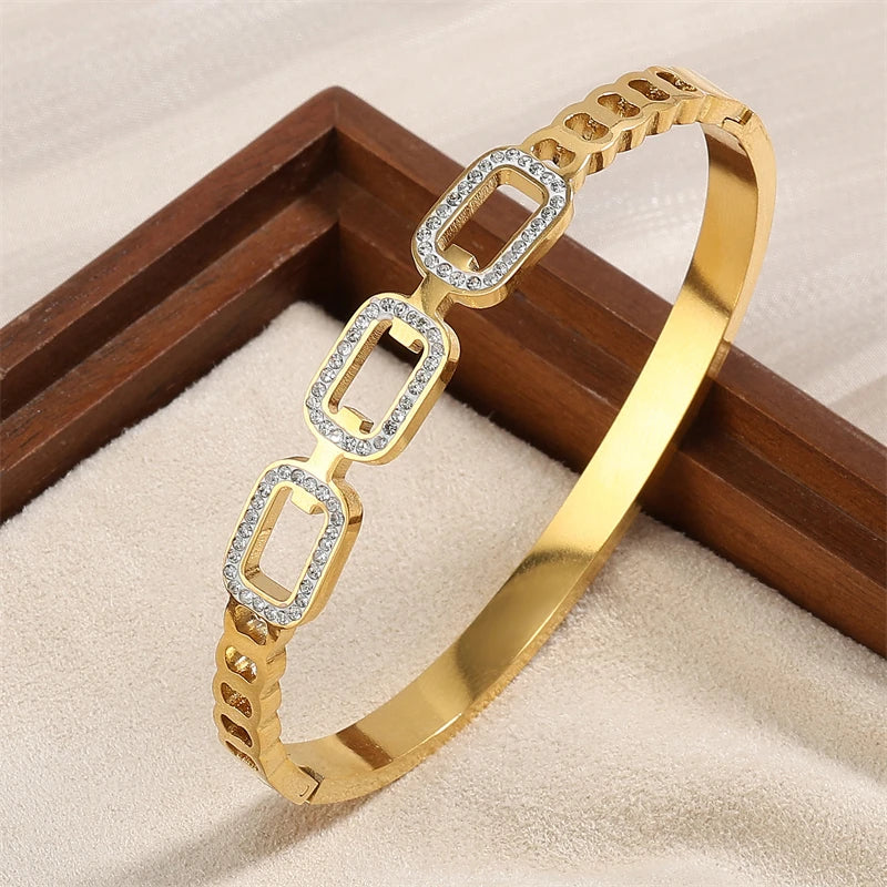 DANA 3Pcs Gold Stainless Steel Bracelet