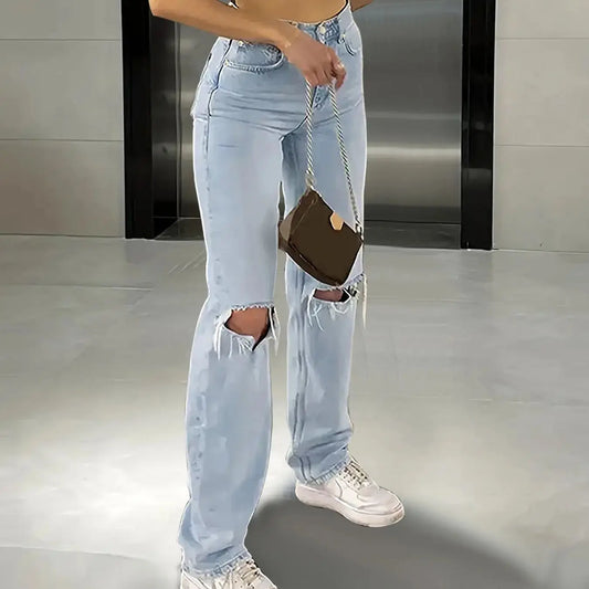 loose casual straight jeans