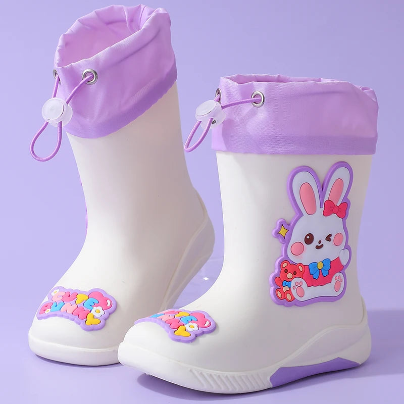 Cartoon Girl Rabbit Rain Boots Rubber Waterproof Shoes