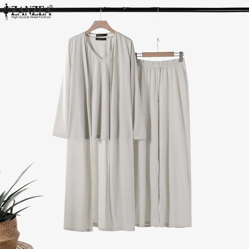 3pcs Wide Leg Trousers Suit