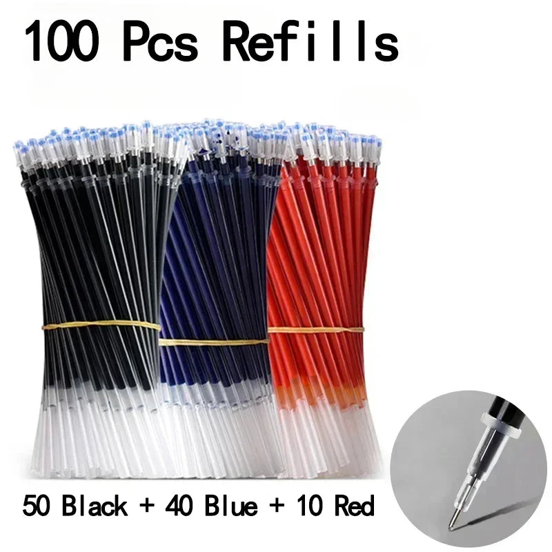 20/50 Pcs Gel pens Set Black Blue Red Refill Gel School