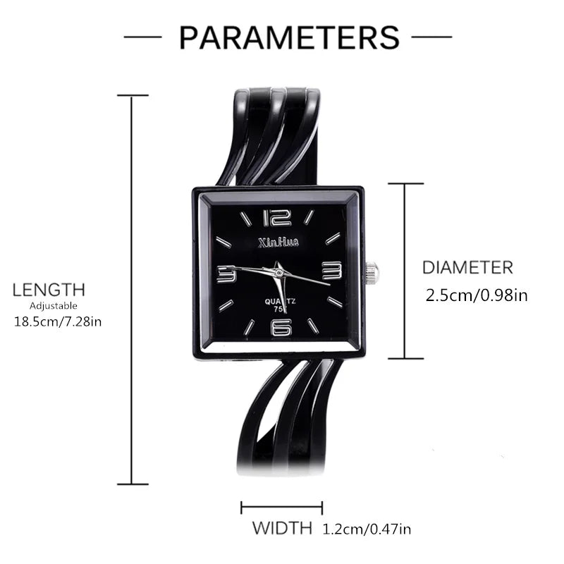 Vintage Square Quartz Stainless Steel Bracelet Watch