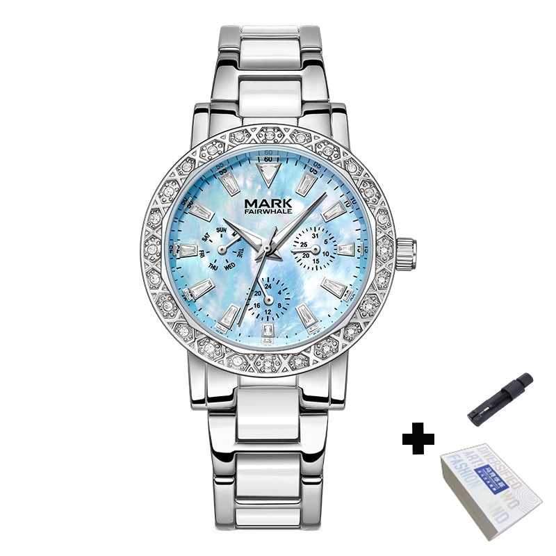 Diamond Ceramic Chain Quartz Watch