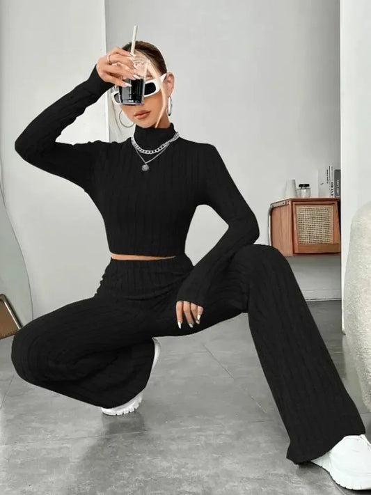 Elegant Loose Pants Suit Casual Sets