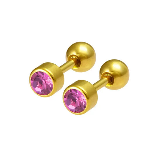 🎁 2Pcs Surgical Steel Crystal Screw Ball Stud Earrings (100% off)