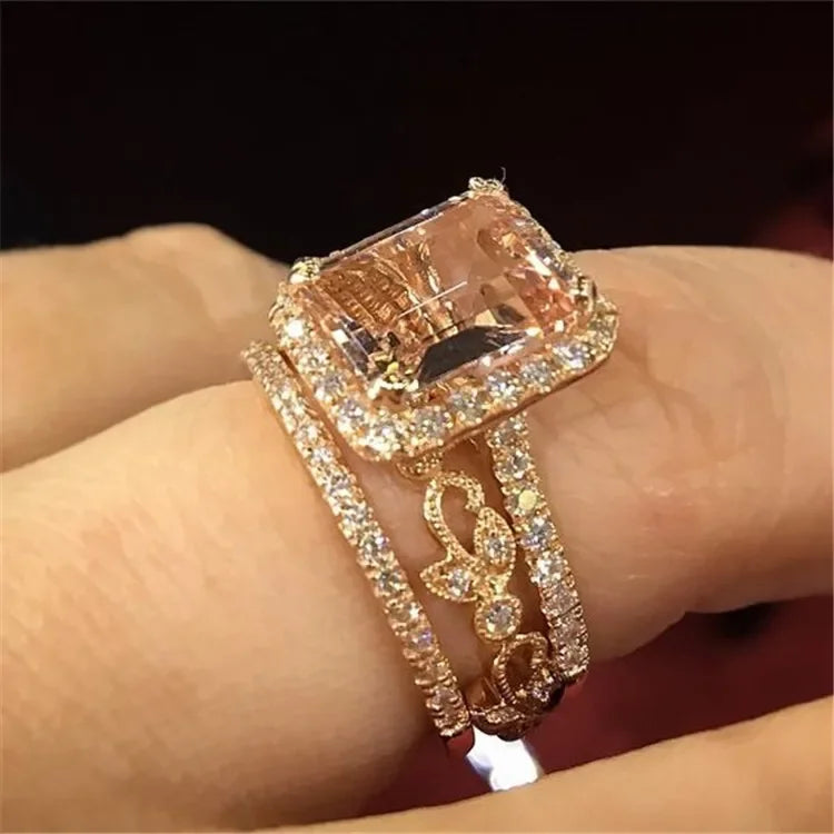 Luxury Cubic Zirconia Crystal Zircon Engagement Ring