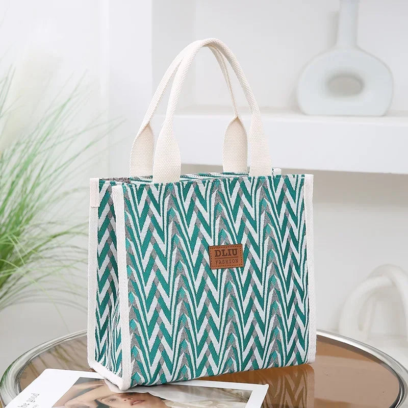 Chevron Pattern Canvas Tote Bag