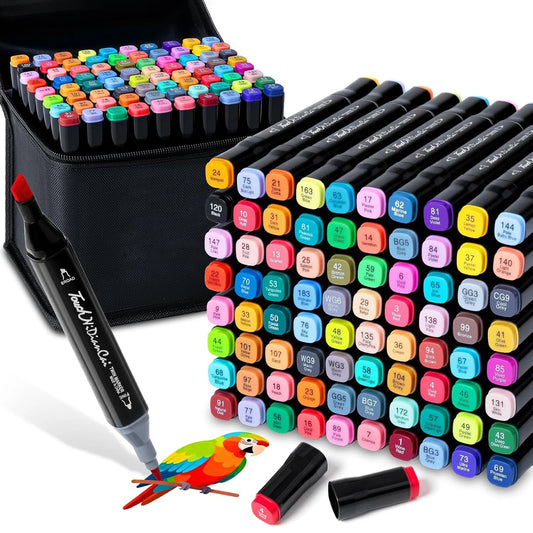 Markers 24-168 Colors Dual Tips Blender Art Markers Set